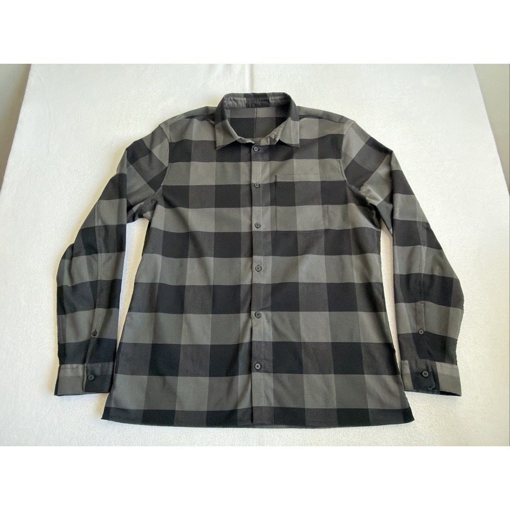 Lululemon Flannel Shirt Men’s XL Mason’s Peak Gray Black L/S Button Up